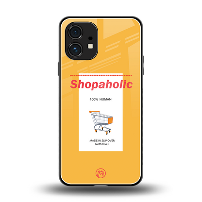 shopaholic back phone cover | glass case for nothing phone 1