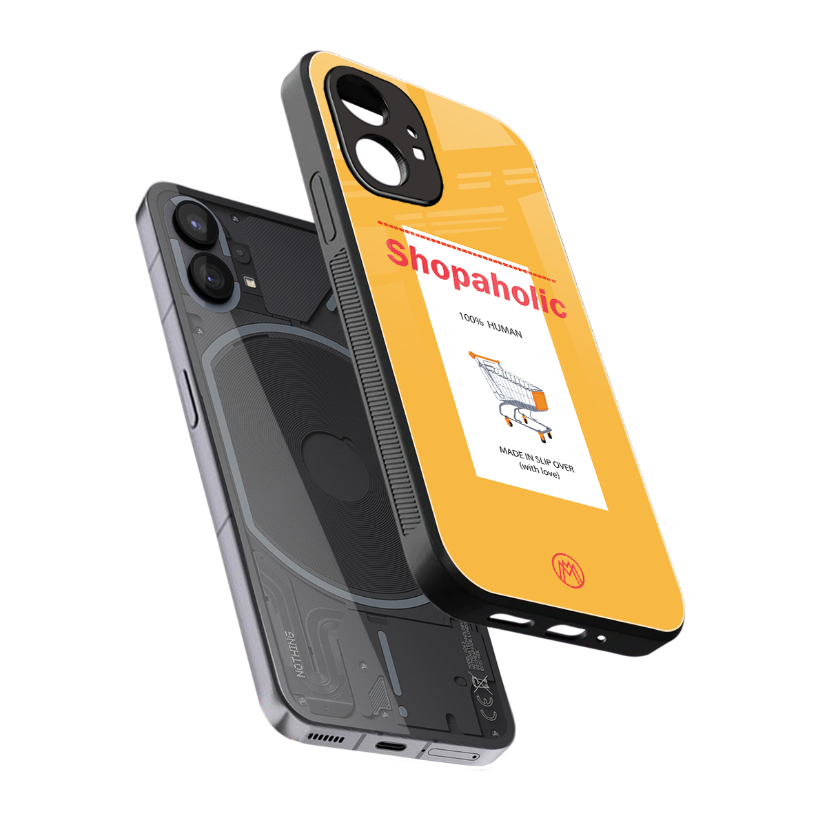shopaholic back phone cover | glass case for nothing phone 1