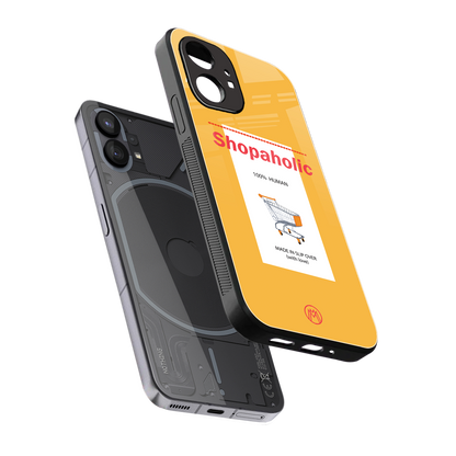 shopaholic back phone cover | glass case for nothing phone 1