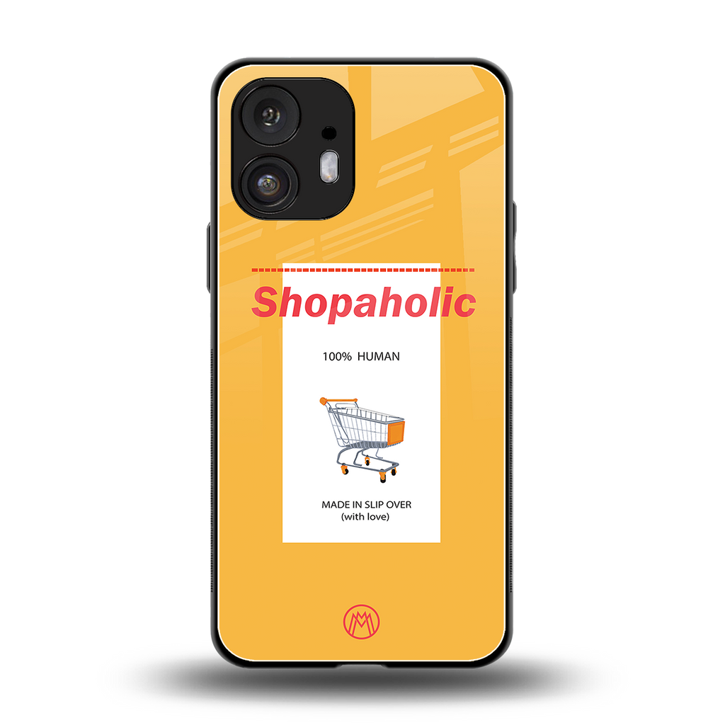 shopaholic back phone cover | glass case for nothing phone 2