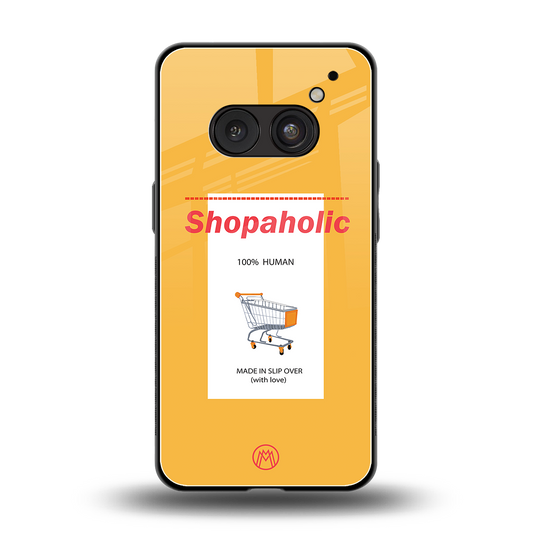 shopaholic back phone cover | glass case for nothing phone 2a