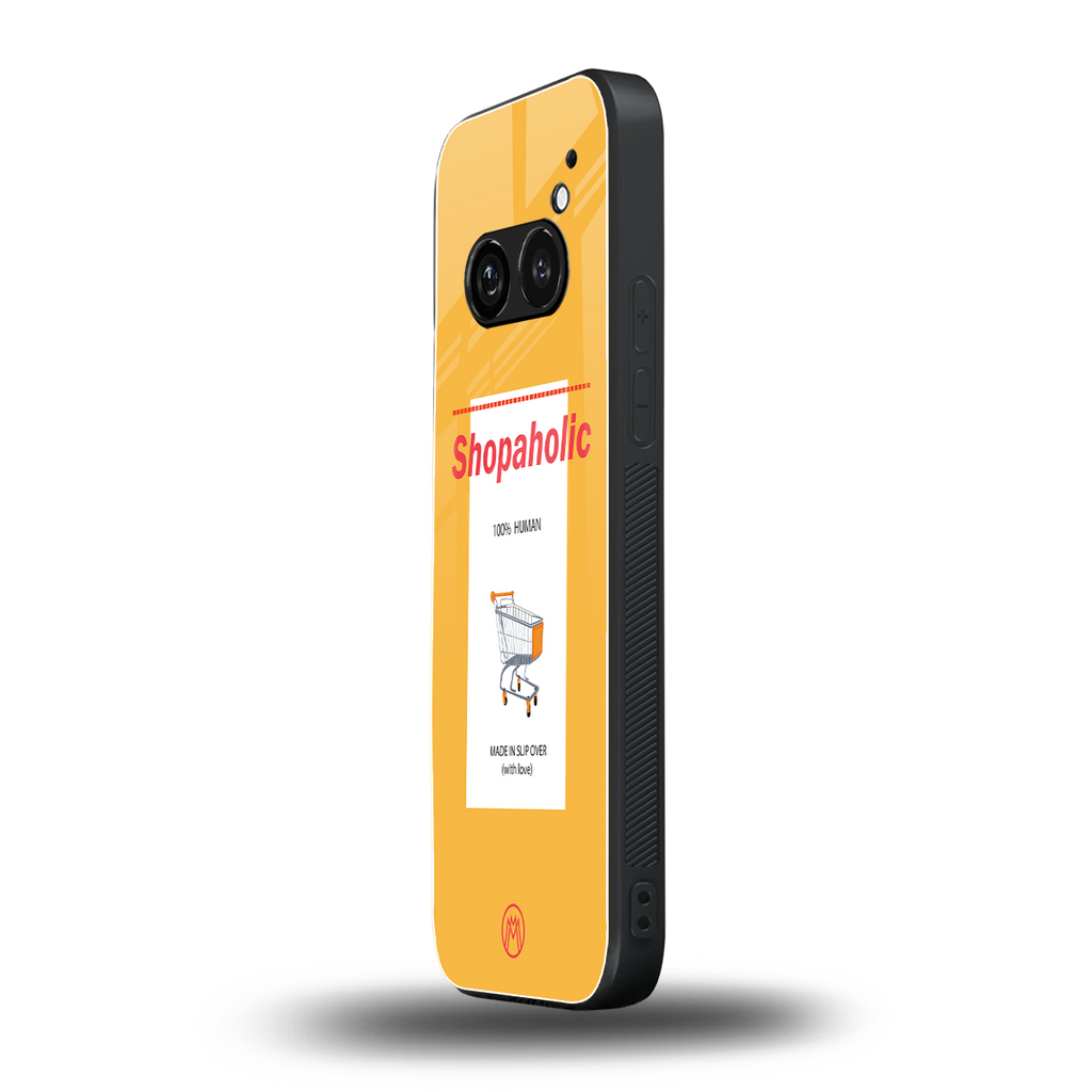 shopaholic back phone cover | glass case for nothing phone 2a