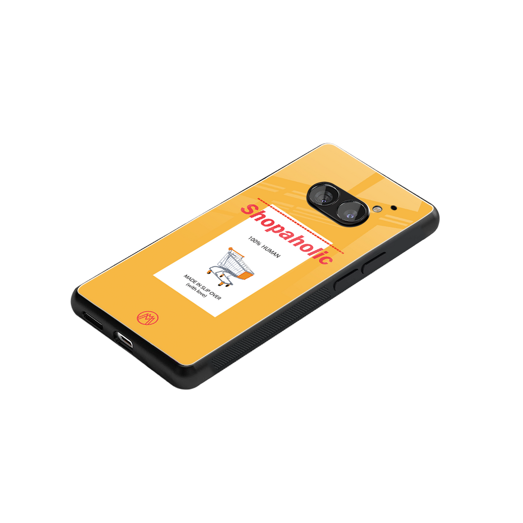 shopaholic back phone cover | glass case for nothing phone 2a