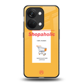 shopaholic back phone cover | glass case for oneplus nord 3