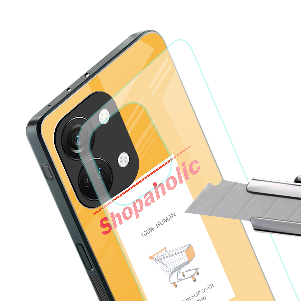 shopaholic back phone cover | glass case for oneplus nord 3