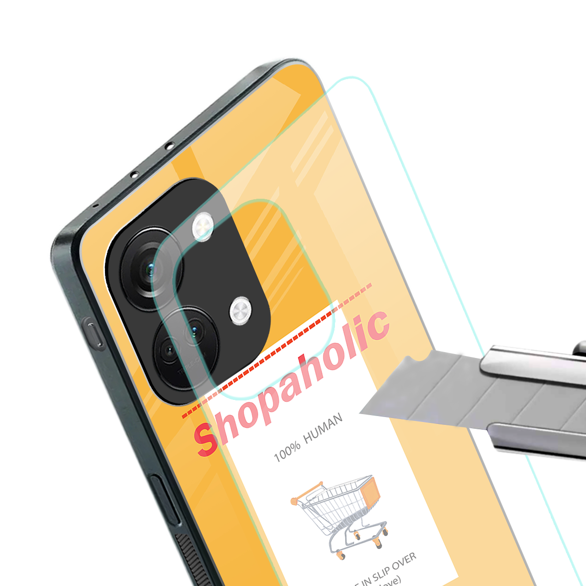 shopaholic back phone cover | glass case for oneplus nord 3