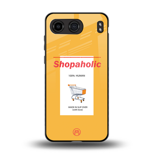 shopaholic back phone cover | glass case for oneplus nord 4
