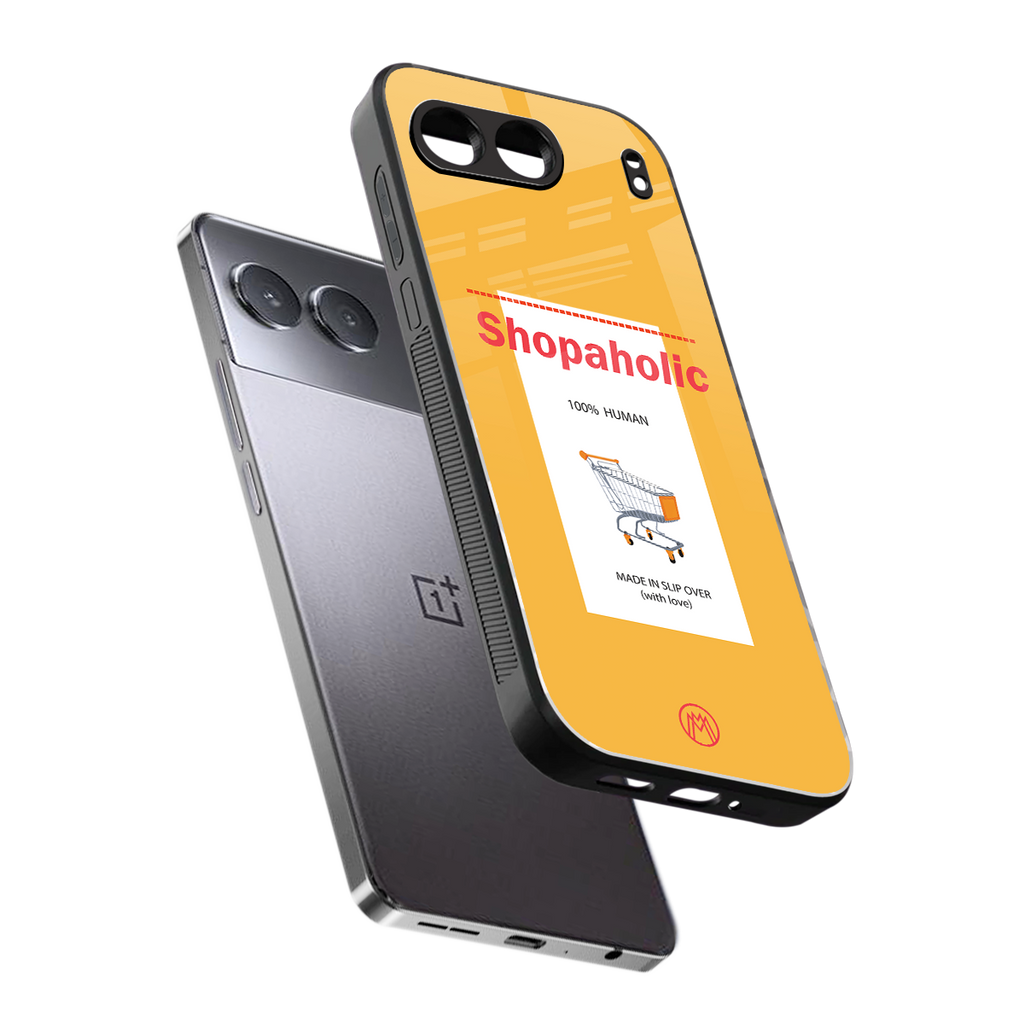 shopaholic back phone cover | glass case for oneplus nord 4