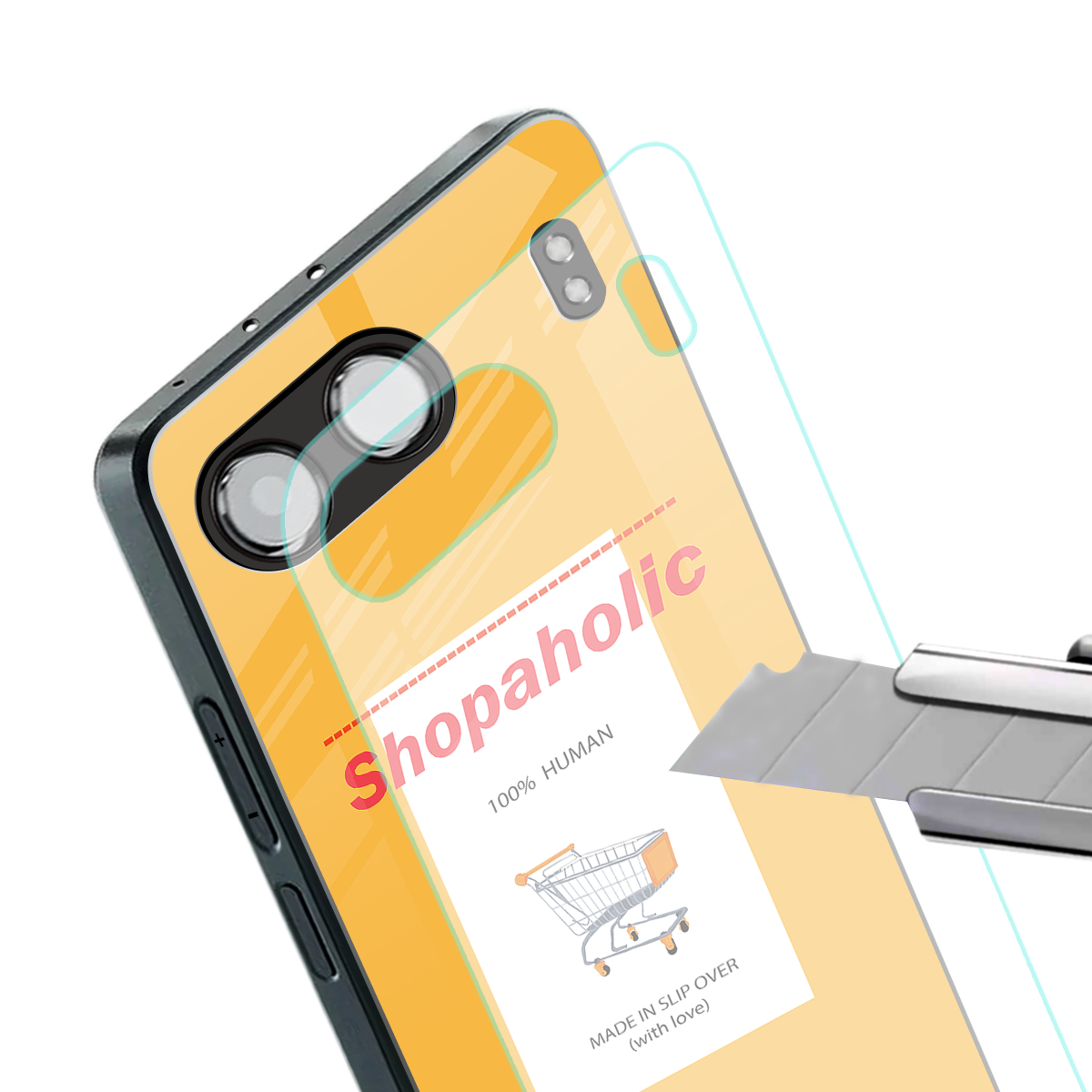 shopaholic back phone cover | glass case for oneplus nord 4