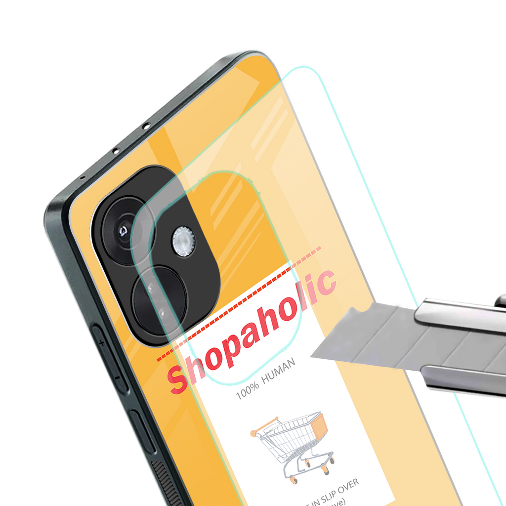 shopaholic back phone cover | glass case for oneplus nord ce 3