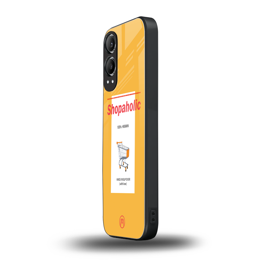 shopaholic back phone cover | glass case for oneplus nord ce 4 lite