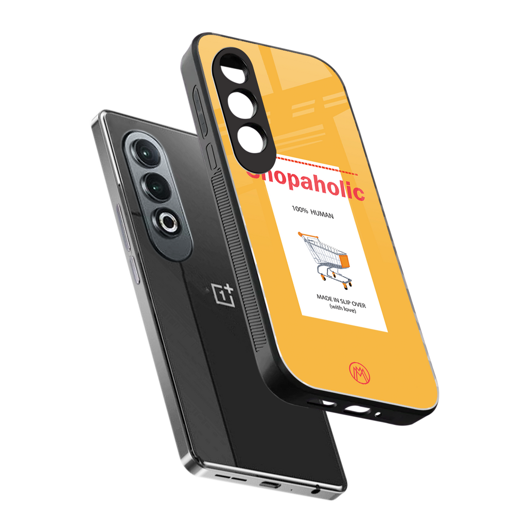 shopaholic back phone cover | glass case for oneplus nord ce 4