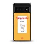 shopaholic back phone cover | glass case for google pixel 6 pro