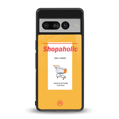 shopaholic back phone cover | glass case for google pixel 7 pro