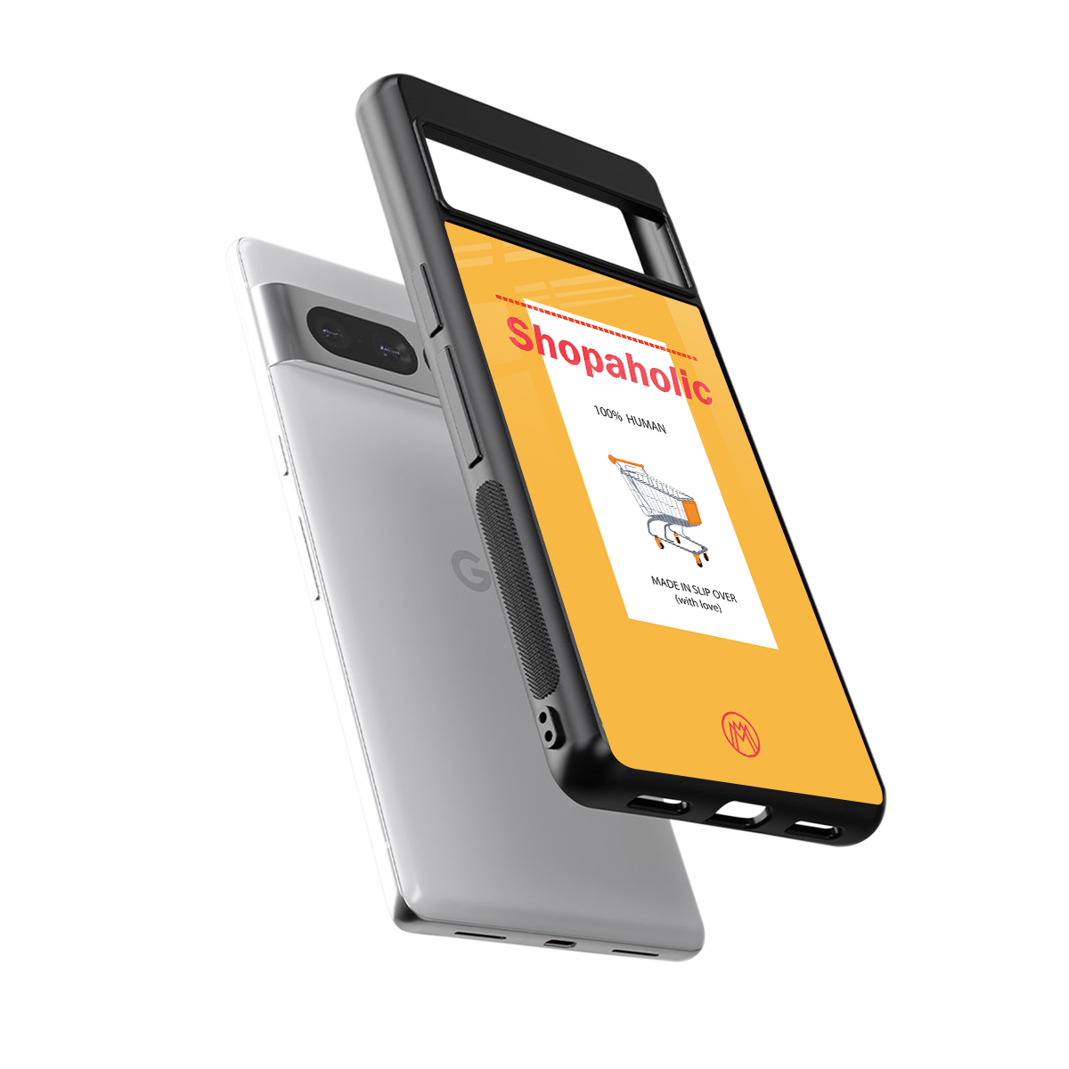 shopaholic back phone cover | glass case for google pixel 7 pro