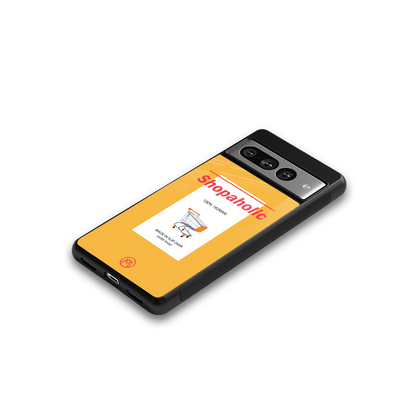 shopaholic back phone cover | glass case for google pixel 7 pro