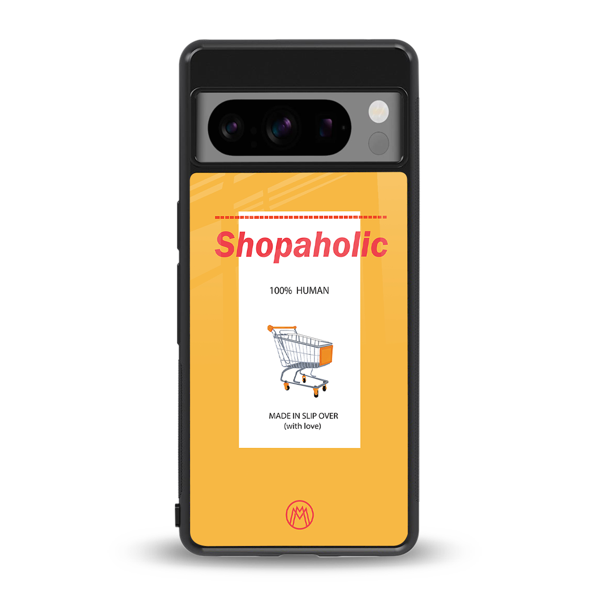 shopaholic back phone cover | glass case for google pixel 8 pro