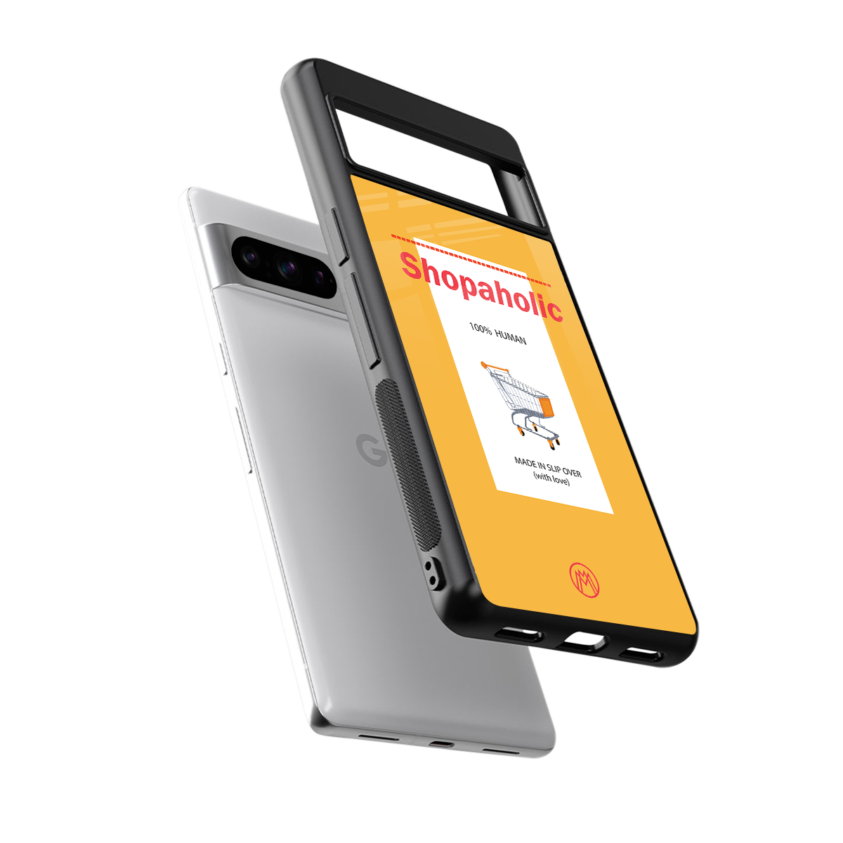 shopaholic back phone cover | glass case for google pixel 8 pro