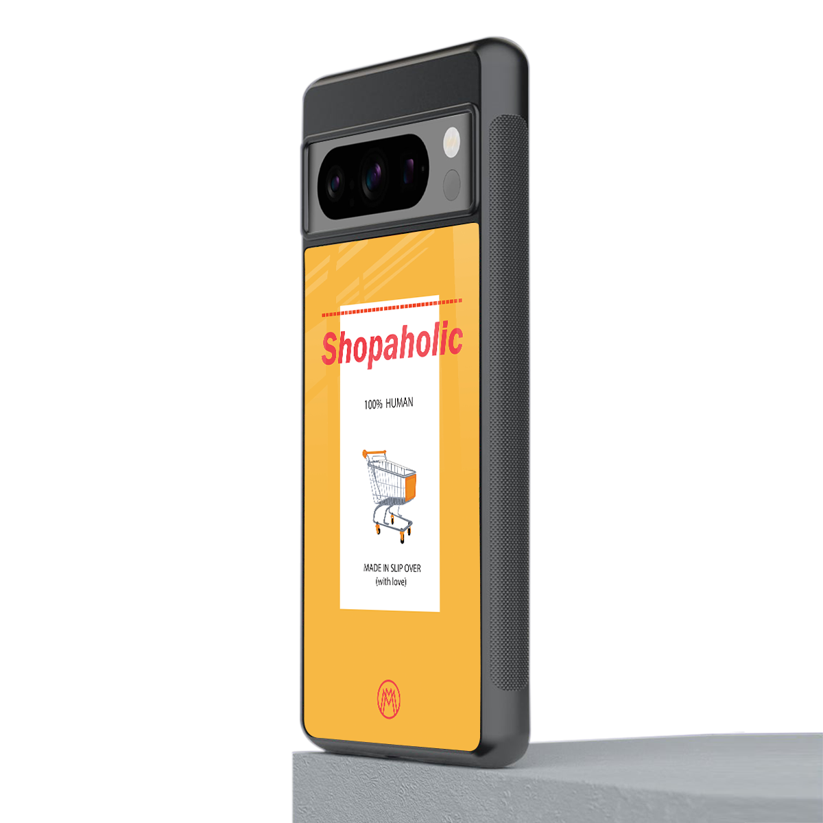 shopaholic back phone cover | glass case for google pixel 8 pro