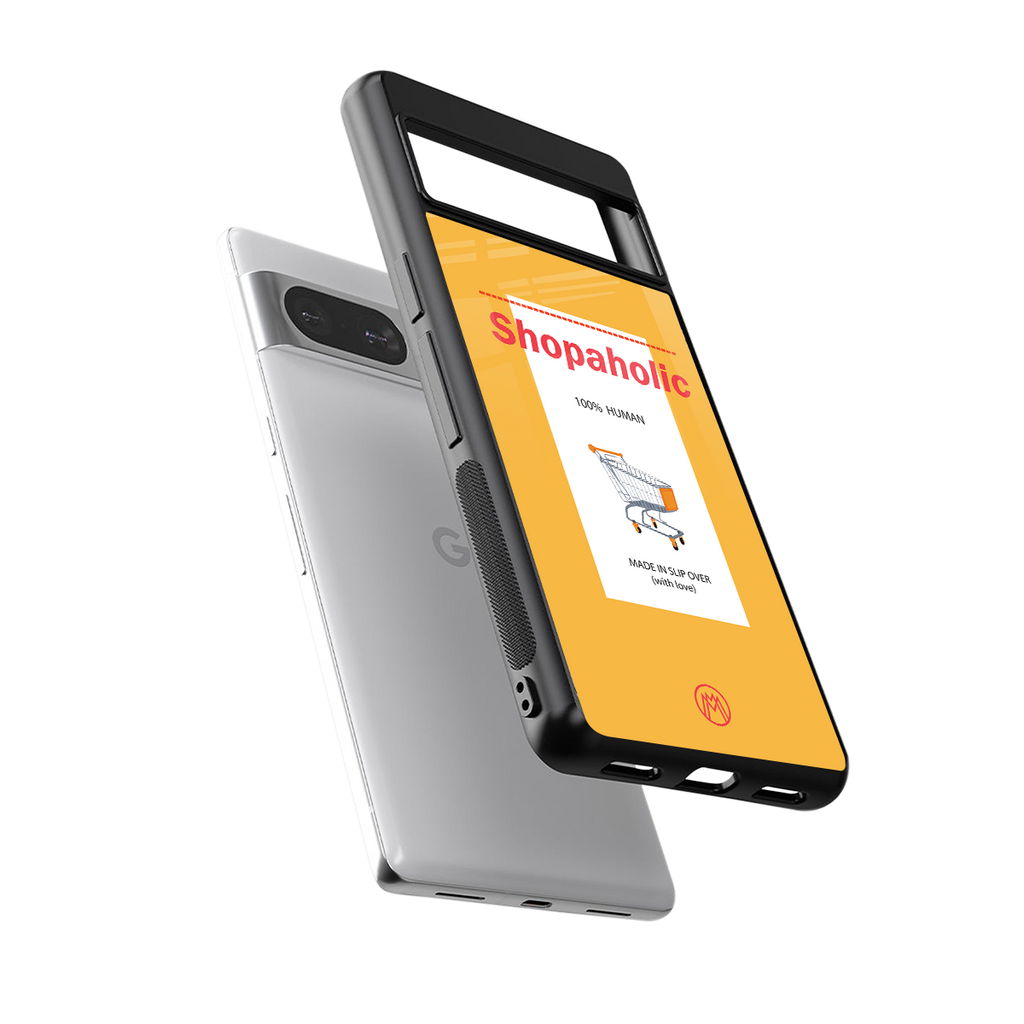 shopaholic back phone cover | glass case for Google Pixel 8
