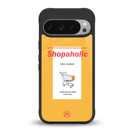 shopaholic back phone cover | glass case for google pixel 9 pro xl