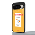 shopaholic back phone cover | glass case for google pixel 9 pro