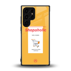 shopaholic back phone cover | glass case for samsung galaxy s23 ultra