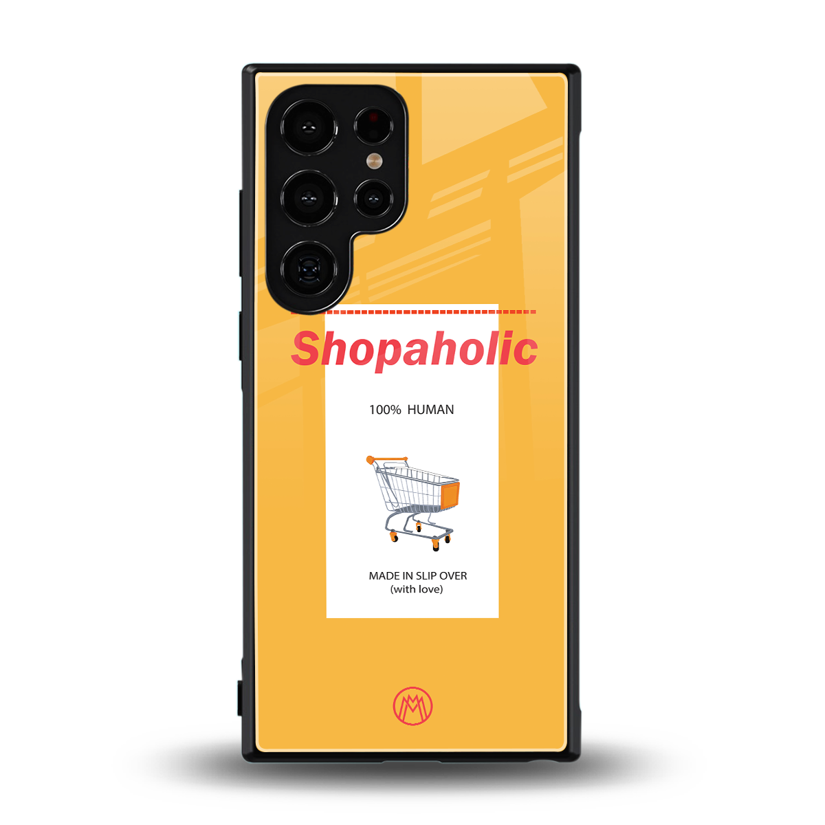 shopaholic back phone cover | glass case for samsung galaxy s23 ultra