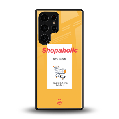 shopaholic back phone cover | glass case for samsung galaxy s25 ultra