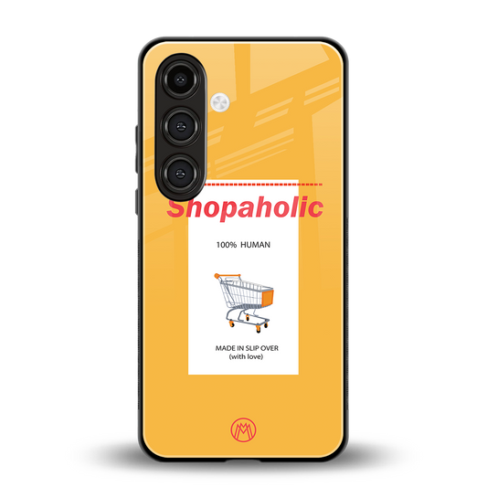 shopaholic back phone cover | glass case for samsung galaxy s23 plus