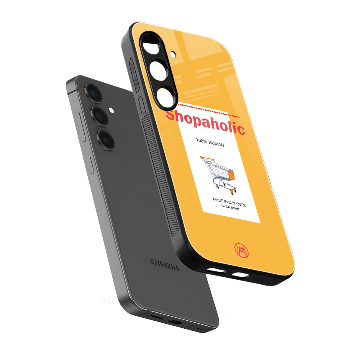 shopaholic back phone cover | glass case for samsung galaxy s24 fe