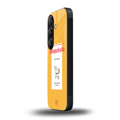 shopaholic back phone cover | glass case for samsung galaxy s23 plus