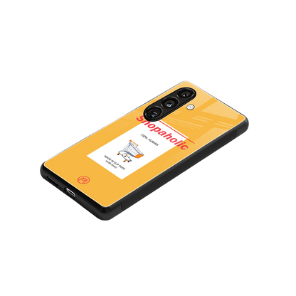 shopaholic back phone cover | glass case for samsung galaxy s24 fe