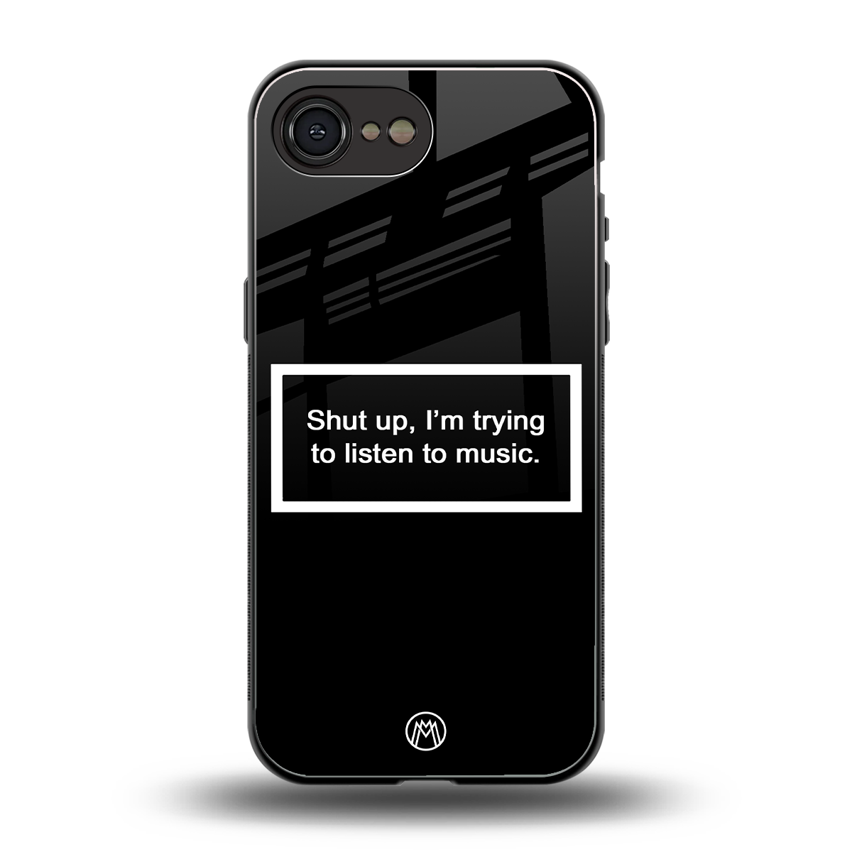 shut up and listen to music black back phone cover | glass case for iphone 16e