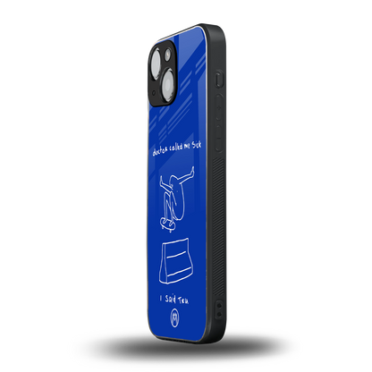 sick skateboarder blue doodle back phone cover | glass case for iphone 13 mini