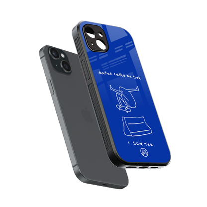 sick skateboarder blue doodle back phone cover | glass case for iphone 14 plus