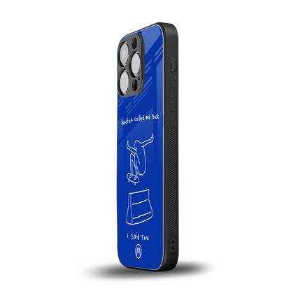 sick skateboarder blue doodle back phone cover | glass case for iphone 14 pro