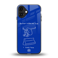 sick skateboarder blue doodle back phone cover | glass case for iphone 16 plus