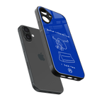 sick skateboarder blue doodle back phone cover | glass case for iphone 16 plus