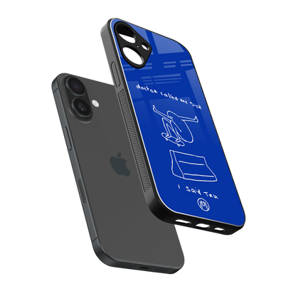 sick skateboarder blue doodle back phone cover | glass case for iphone 16 plus