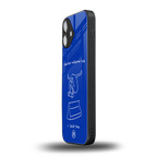 sick skateboarder blue doodle back phone cover | glass case for iphone 16 plus