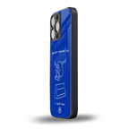 sick skateboarder blue doodle back phone cover | glass case for iphone 16 pro max