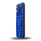 sick skateboarder blue doodle back phone cover | glass case for iphone 16