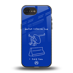 sick skateboarder blue doodle back phone cover | glass case for iphone 16e