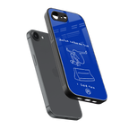 sick skateboarder blue doodle back phone cover | glass case for iphone 16e