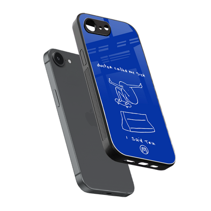 sick skateboarder blue doodle back phone cover | glass case for iphone 16e