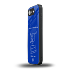 sick skateboarder blue doodle back phone cover | glass case for iphone 16e