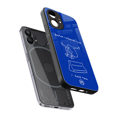 sick skateboarder blue doodle back phone cover | glass case for nothing phone 1