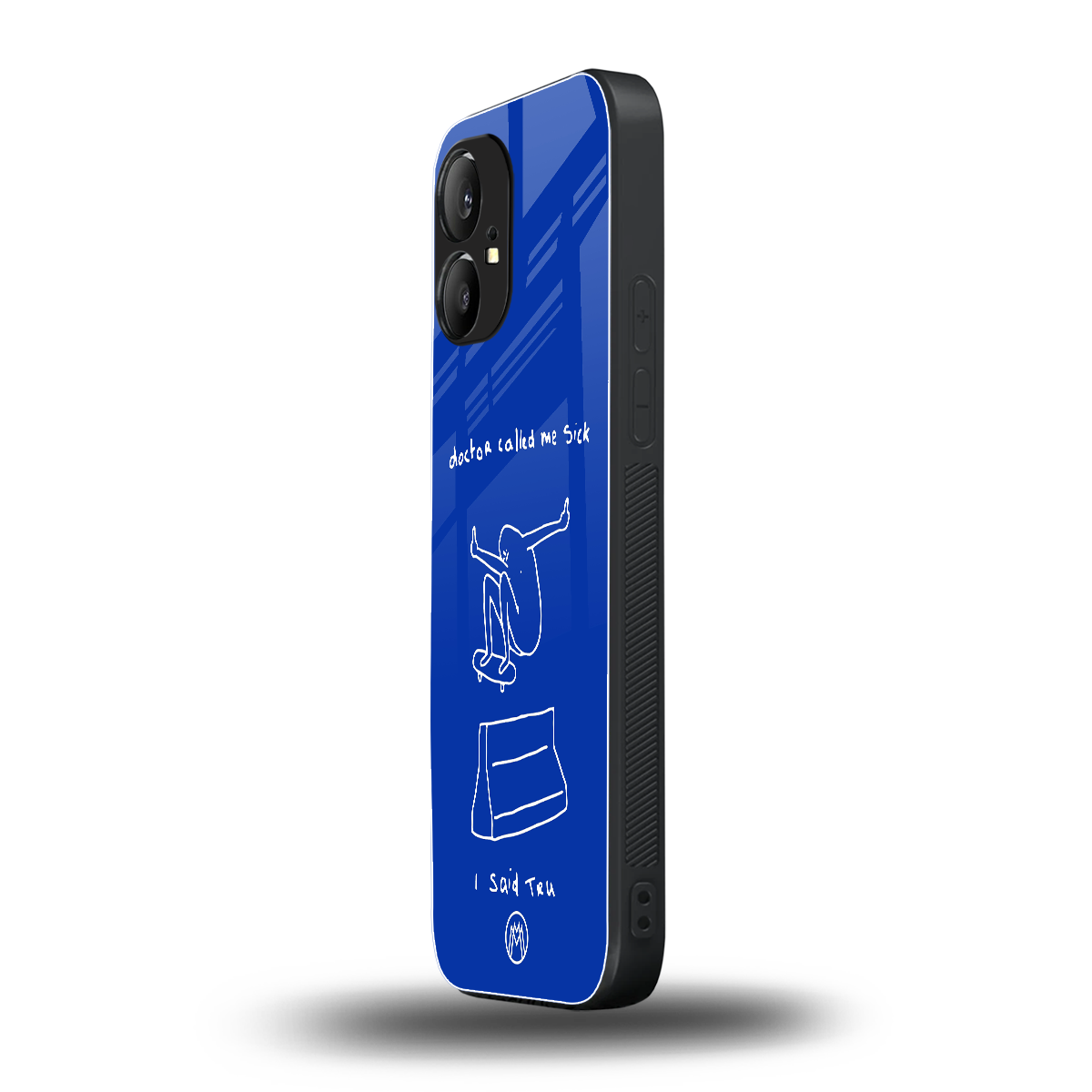 sick skateboarder blue doodle back phone cover | glass case for nothing phone 1