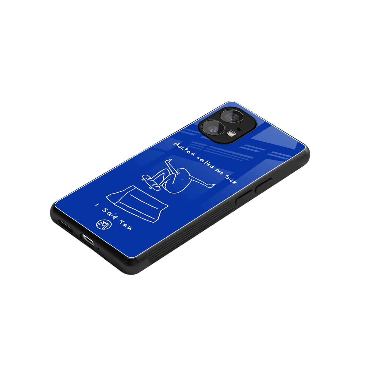 sick skateboarder blue doodle back phone cover | glass case for nothing phone 1